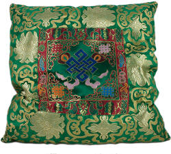  Párnahuzat végtelen csomó - Brokát, Selyem - Zöld