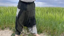  Nepáli Aladdin nadrág - Zöld - szürke - fekete