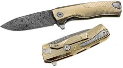 lionSTEEL ROK Damast Gold Zsebkés (ROK DD GL)