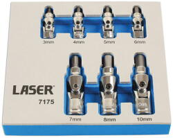Laser Tools LAS-7175 1/4" és 3/8"-os csuklós dugókulcs készlet, imbusz, 7 részes (LAS-7175) - dwdszerszam