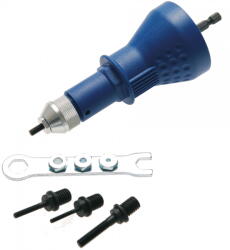 BGS technic 9-407 szegecsanya behúzó adapter készlet fúrógépekhez, csavarbehajtókhoz, M3, M4, M5, M6 (9-407) - dwdszerszam