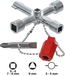 BGS Technic 9-9415 kapcsolószekrény (karbantartó) kulcs + 2 db adapter (9-9415)