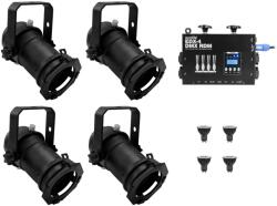 EUROLITE Set 4x PAR-16 Spot bk dim2warm + EDX-4 DMX RDM LED Dimmer Pack (20000694)