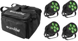 EUROLITE Set 4x LED Silent Par 6 QCL Floor bk + Soft Bag (20000957)