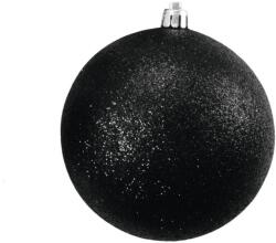  EUROPALMS Deco Ball 10cm, black, glitter 4x (83501268)