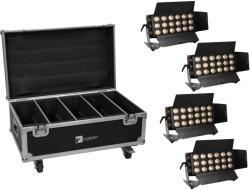  EUROLITE Set 4x LED CLS-18 QCL RGB/WW 18x7W + Flightcase with wheels (20001036)
