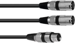 Omnitronic Adapter Cable XLR(F)/2xXLR(M) 0.5m bk (30225203)