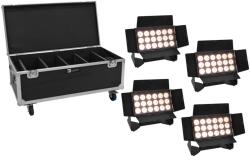  EUROLITE Set 4x AKKU Multiflood IP 18x10W RGBW Wash CRMX + Case with wheels (20001034)