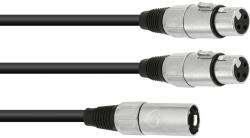 Omnitronic Adaptercable XLR(M)/2xXLR(F) 0.5m bk (30225207)