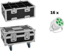  EUROLITE Set 16x LED Silent Par 6 QCL floor wh + Case (20001003)
