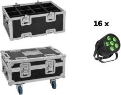  EUROLITE Set 16x LED Silent Par 6 QCL floor bk + Case (20001002)