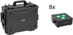 EUROLITE Set 8x AKKU IP Flat Light 3 bk + Plastic case with trolley (20001047)