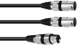 Omnitronic Adaptercable XLR(F)/2xXLR(M) 3m bk (30225206)