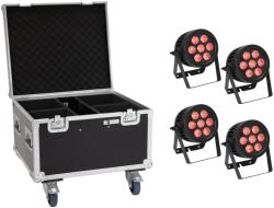 EUROLITE Set 4x LED IP PAR 7x8W QCL Spot + Case with wheels (20000877)