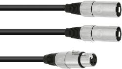 Omnitronic Adapter Cable XLR(F)/2xXLR(M) 1m bk (30225204)