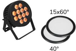 EUROLITE Set LED IP PAR 12x8W QCL Spot + 2x Diffuser Cover (15x60° and 40°) (20000671)