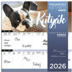 LIZZY CARD Falinaptár mágneses LIZZY CARD 220x220mm 2 hetes Kutyák 2026 (21690) - papir-bolt