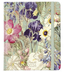 PLANALL Határidőnapló PLANALL New Classic B/5 heti keményfedelű gumis Violet 2026 (21553) - papir-bolt