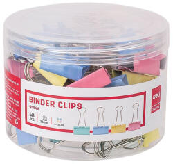 DELI Binder csipesz DELI 25 mm színes 48 darabos (DEL08554) - papir-bolt