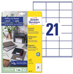 AVERY Etikett AVERY 3481-10 70x41mm univerzális 240 címke/doboz 10 ív/doboz (3481-10) - papir-bolt