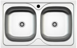 MOFÉM EVO2 2B kétmedencés rozsdamentes acél mosogatótálca - szatén felülettel (800×500 mm, AISI 304) (760012810) (760012810)