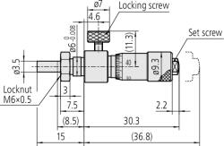 Mitutoyo Micrometer Head, Locking Screw Type (148-221-10)
