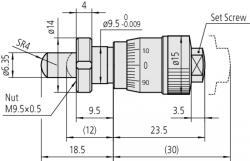 Mitutoyo Micrometer Head, Spindle Feed 0, 1mm/rev (148-343-10)
