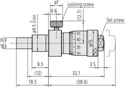 Mitutoyo Micrometer Head, Locking Screw Type (148-316-10)