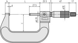Mitutoyo Külső mikrométer mechanikus számlálóval 75-100 mm (193-114)