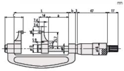 Mitutoyo Különleges külső mikrométer eltolt mérőcsőrrel 0 - 1 (143-121)
