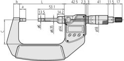 Mitutoyo Digimatic mikrométer keskeny mérőfelülettel B-típus (422-361-30)