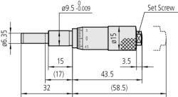 Mitutoyo Micrometer Head, Carbide Tipped Spindle (149-132-10)