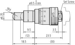 Mitutoyo Micrometer Head, Spindle Feed 0, 1mm/rev (148-342-10)