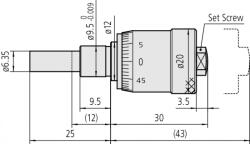 Mitutoyo Micrometer Head, Short Thimble Type (148-309-10)