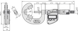 Mitutoyo Digimatic mikrométer horony nélkül (314-353-30)