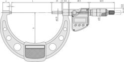 Mitutoyo Digitális mikrométer IP-65 racsnival (293-257-30)