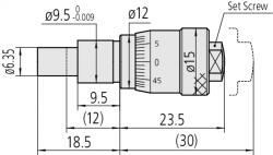 Mitutoyo Micrometer Head, Short Thimble Type (148-301-10)