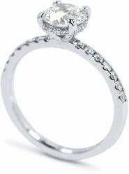 White & Black Labor gyémánt eljegyzési gyűrű fehéraranyból - Hidden Halo - 1, 3 karát - IGI (AU13234)