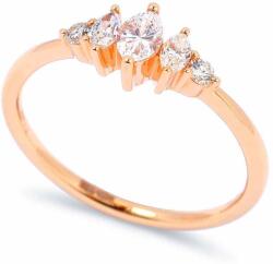 White & Black Enigma marquise gyémánt eljegyzési gyűrű - rosegold (AU12490)