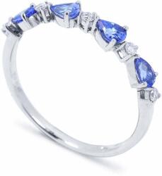 White & Black Amour csepp tanzanit soros gyűrű gyémántokkal (AU12336)