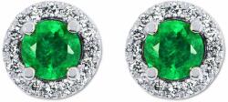 White & Black Halo smaragd fülbevaló gyémántokkal (AU12034)