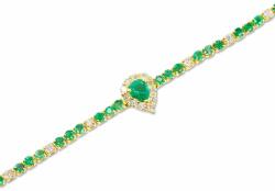 White & Black Csepp smaragd soros karlánc aranyból (AU13833)