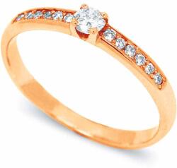 White & Black Briliáns gyémánt eljegyzési gyűrű - rosegold (AU10995)