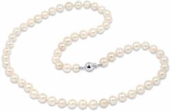 White & Black Sósvízi tenyésztett gyöngysor fehérarany zárral - akoya 6-6, 5mm - 45cm - A+ (GY1093)
