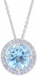 White & Black Halo kék akvamarin medál láncon (AU12866)