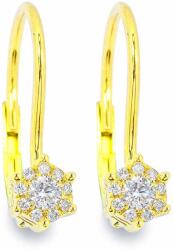 White & Black Hexa gyémánt fülbevaló - kapcsos - arany (AU12683)