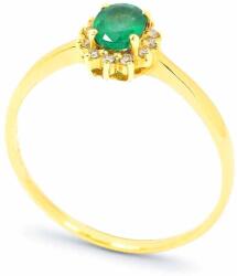 White & Black Ovális smaragd eljegyzési gyűrű gyémántokkal (AU12321)