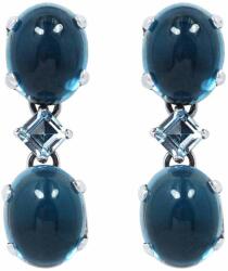 White & Black London blue topáz fülbevaló - kaboson (AU5126)