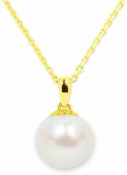 White & Black Gyöngy medál - édesvízi - 14mm - arany (AU12999)