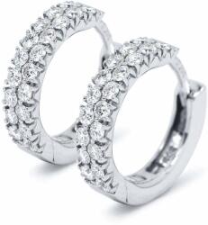 White & Black Dupla soros gyémánt karika fülbevaló - 0, 6 karát (AU12712)